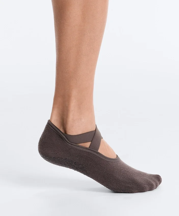 2 Paar gepolsterte, unsichtbare Socken aus Baumwollmischung für Yoga und Pilates mit gekreuzten Bändern 2 Paar gepolsterte, unsichtbare Socken aus Baumwollmischung für Yoga und Pilates mit gekreuzten Bändern
