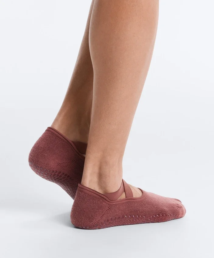 2 Paar gepolsterte, unsichtbare Socken aus Baumwollmischung für Yoga und Pilates mit gekreuzten Bändern 2 Paar gepolsterte, unsichtbare Socken aus Baumwollmischung für Yoga und Pilates mit gekreuzten Bändern