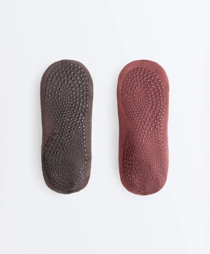 2 Paar gepolsterte, unsichtbare Socken aus Baumwollmischung für Yoga und Pilates mit gekreuzten Bändern 2 Paar gepolsterte, unsichtbare Socken aus Baumwollmischung für Yoga und Pilates mit gekreuzten Bändern