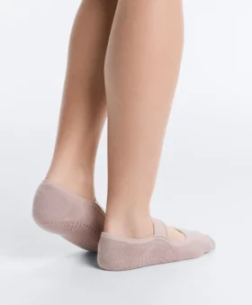 2 Paar gepolsterte, unsichtbare Yoga- und Pilates-Socken aus Baumwollmischung mit breitem Bund