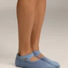 2 Paar gepolsterte Yoga- und Pilates-Socken aus Baumwollmischung mit gekreuzten Bändern 2 Paar gepolsterte Yoga- und Pilates-Socken aus Baumwollmischung mit gekreuzten Bändern
