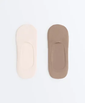 2 Paar gerippte, mittelhohe, unsichtbare Socken aus Mikrofaser