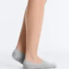 2 Paar hoch geschnittene, gerippte, unsichtbare Socken aus Baumwollmischgewebe