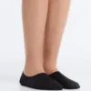 2 Paar hoch geschnittene, gerippte, unsichtbare Socken aus Baumwollmischgewebe
