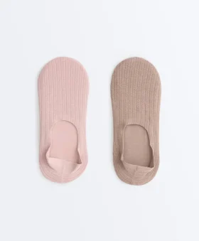 2 Paar hoch geschnittene, unsichtbare Socken aus Baumwolle