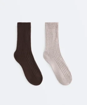 2 Paar klassische gerippte Socken