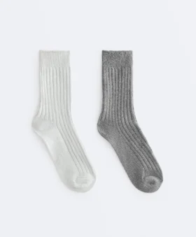 2 Paar klassische gerippte Socken