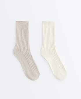 2 Paar klassische gerippte Socken