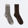 2 Paar klassische Socken aus 55 % Modal und 10 % Kaschmir 2 Paar klassische Socken aus 55 % Modal und 10 % Kaschmir
