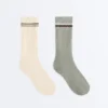 2 Paar klassische Yoga- und Pilates-Socken aus Baumwollmischung 2 Paar klassische Yoga- und Pilates-Socken aus Baumwollmischung