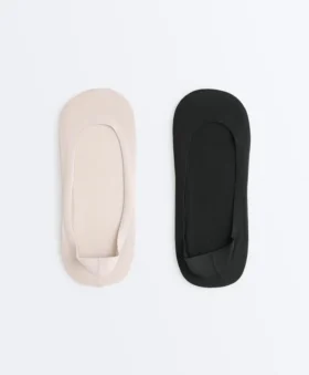 2 Paar niedrige, unsichtbare Socken aus Baumwollmischgewebe