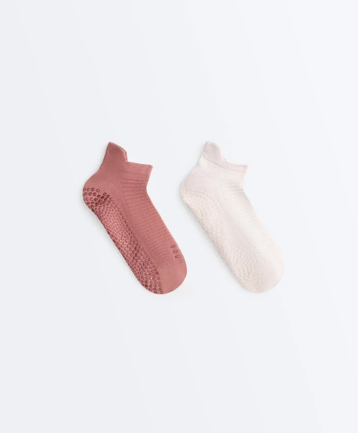 2 Paar Sneaker-Socken aus Polyamid-Mischung für Yoga und Pilates 2 Paar Sneaker-Socken aus Polyamid-Mischung für Yoga und Pilates