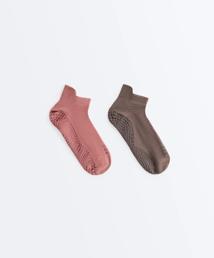 2 Paar Sneaker-Socken aus Polyamid-Mischung für Yoga und Pilates 2 Paar Sneaker-Socken aus Polyamid-Mischung für Yoga und Pilates