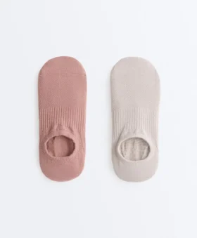 2 Paar unsichtbare Socken aus Baumwollmischung für Yoga und Pilates