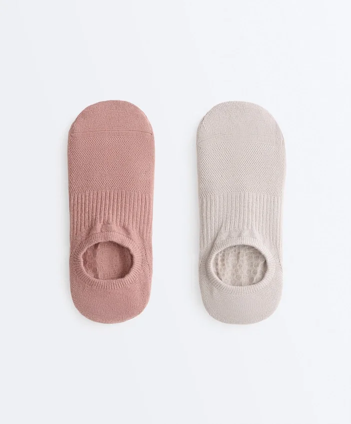 2 Paar unsichtbare Socken aus Baumwollmischung für Yoga und Pilates 2 Paar unsichtbare Socken aus Baumwollmischung für Yoga und Pilates