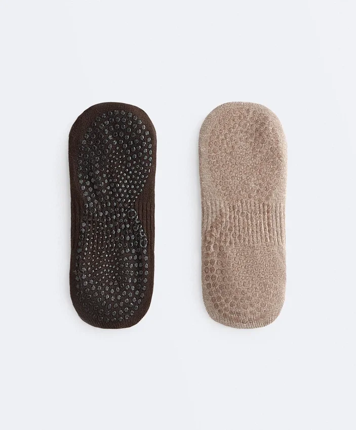 2 Paar Yoga- und Pilates-Socken aus Baumwollmischung 2 Paar Yoga- und Pilates-Socken aus Baumwollmischung