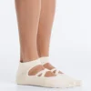 2 Paar Yoga- und Pilates-Socken aus Baumwollmischung mit gekreuzten Bändern 2 Paar Yoga- und Pilates-Socken aus Baumwollmischung mit gekreuzten Bändern