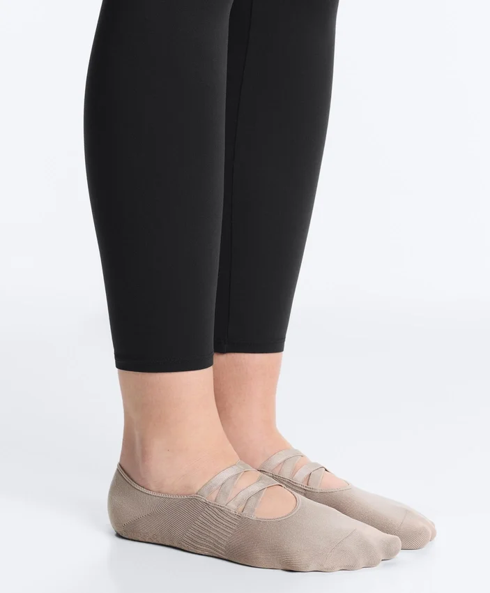 2 Paar Yoga- und Pilates-Socken aus Polyamid-Mischgewebe mit doppelten Bändern 2 Paar Yoga- und Pilates-Socken aus Polyamid-Mischgewebe mit doppelten Bändern