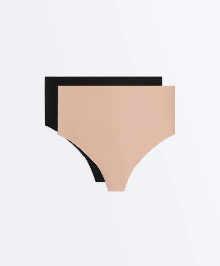 2 unsichtbare Strings aus Polyamidmischung mit mittlerem Halt und hoher Taille 2 unsichtbare Strings aus Polyamidmischung mit mittlerem Halt und hoher Taille