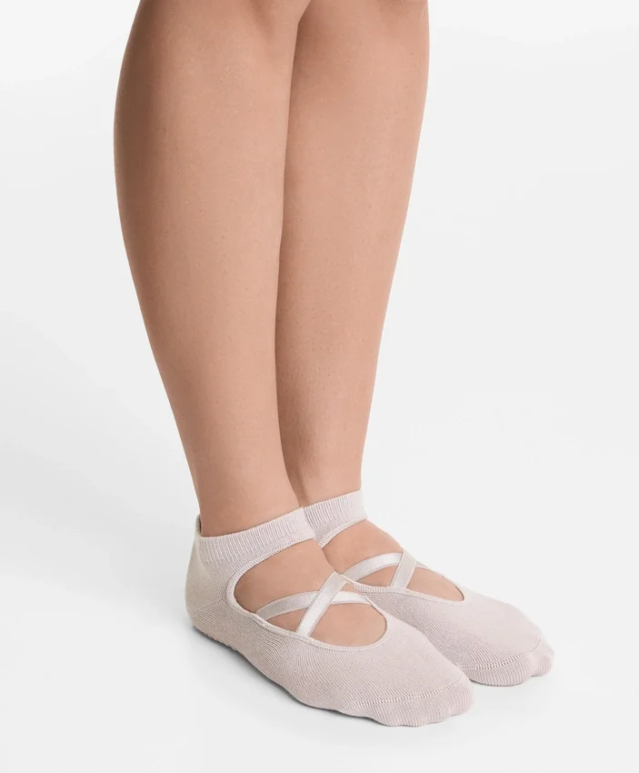 2er-Pack Yoga- und Pilates-Socken aus Baumwollmischung mit gekreuzten Bändern 2er-Pack Yoga- und Pilates-Socken aus Baumwollmischung mit gekreuzten Bändern