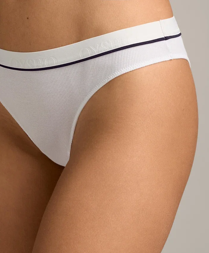 3 brasilianische Slips aus Baumwollmischgewebe mit Rippbündchen 3 brasilianische Slips aus Baumwollmischgewebe mit Rippbündchen