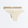 3 Brazilian-Slips aus Baumwollmischung mit Logo-Rippe 3 Brazilian-Slips aus Baumwollmischung mit Logo-Rippe
