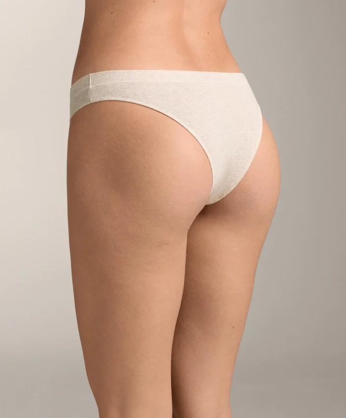 3 Brazilian-Slips aus Baumwollmischung mit Logo-Rippe 3 Brazilian-Slips aus Baumwollmischung mit Logo-Rippe
