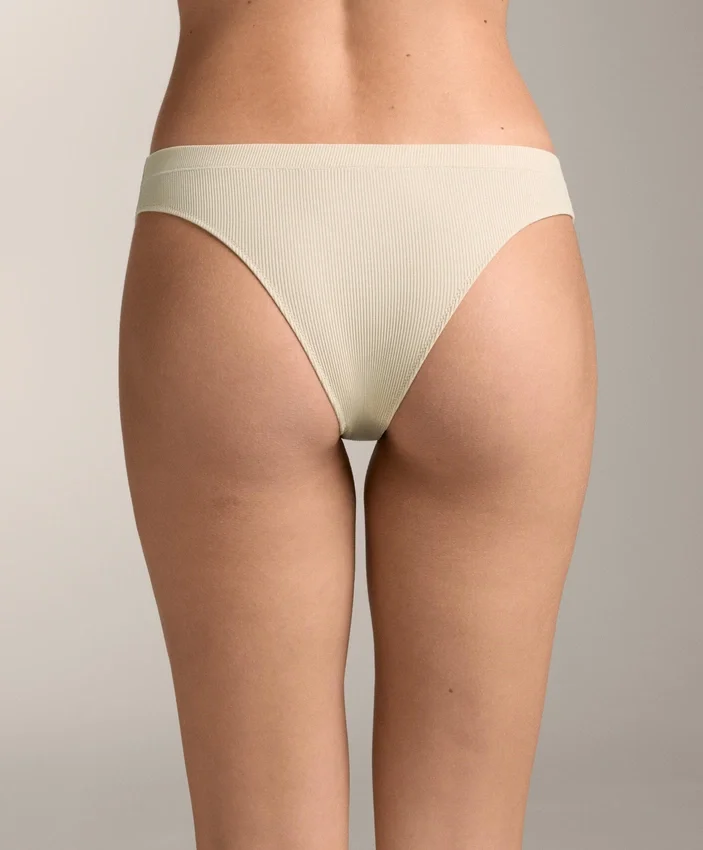 3 Brazilian-Slips aus Baumwollmischung mit Logo-Rippe 3 Brazilian-Slips aus Baumwollmischung mit Logo-Rippe