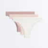 3 Brazilian-Slips aus Baumwollrippstoff 3 Brazilian-Slips aus Baumwollrippstoff