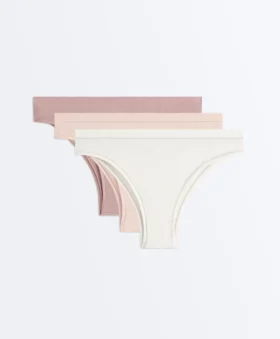 3 Brazilian-Slips aus Baumwollrippstoff