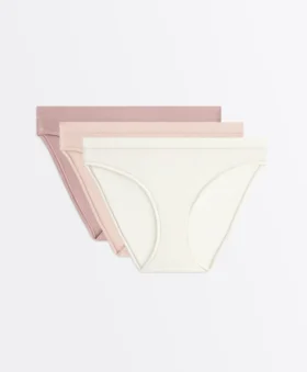 3 klassische Slips aus geripptem Baumwollstoff