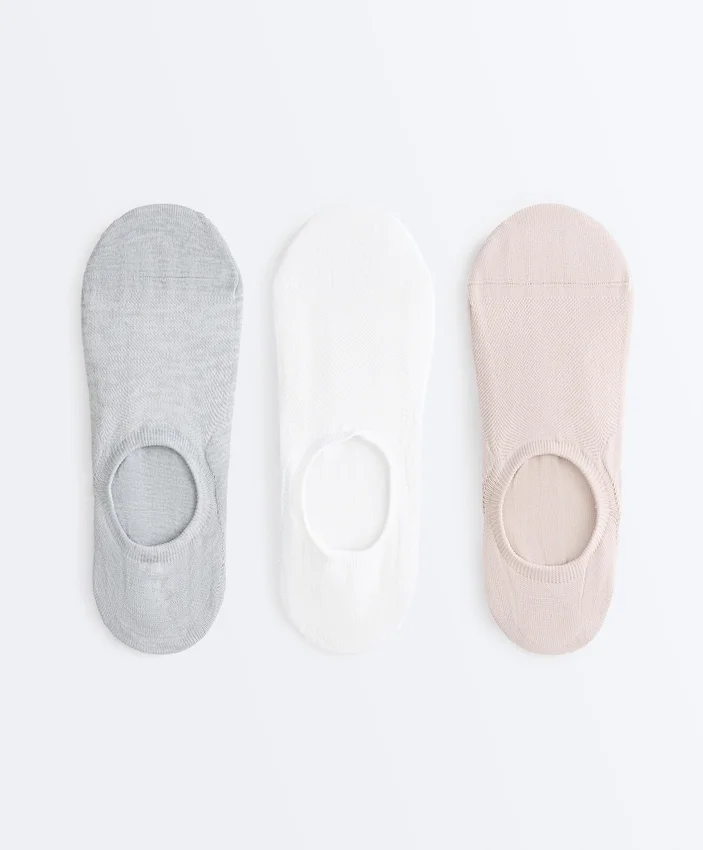 3 Paar hochgeschnittene, unsichtbare Sportsocken aus Polyamidmischung 3 Paar hochgeschnittene, unsichtbare Sportsocken aus Polyamidmischung