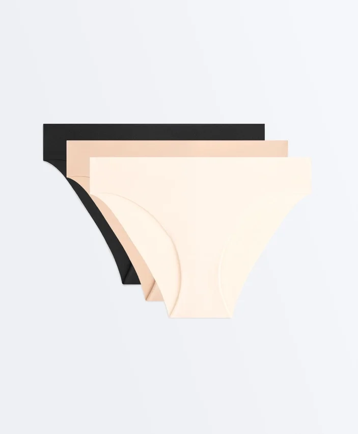 3 unsichtbare klassische Slips aus Baumwollmischung 3 unsichtbare klassische Slips aus Baumwollmischung