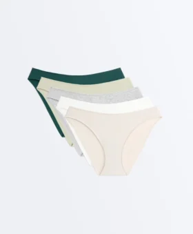 5 klassische U-Cut-Slips aus Baumwollrippstoff