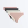 5 lasergeschnittene, unsichtbare Brazilian-Slips aus leicht geripptem Polyamid-Mischgewebe 5 lasergeschnittene, unsichtbare Brazilian-Slips aus leicht geripptem Polyamid-Mischgewebe