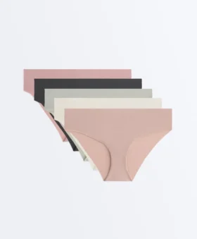 5 leichte Hipster-Slips aus einer Polyamid-Rippmischung mit unsichtbarem Laserschnitt