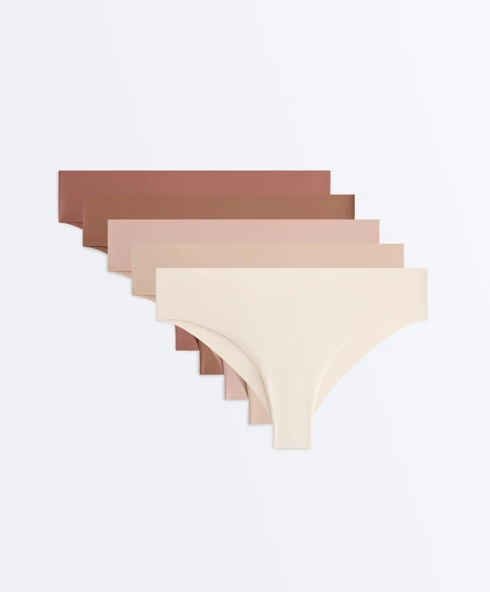 5 unsichtbare Brazilian-Slips aus Polyamid-Mischgewebe in Pantone™-Farben 5 unsichtbare Brazilian-Slips aus Polyamid-Mischgewebe in Pantone™-Farben
