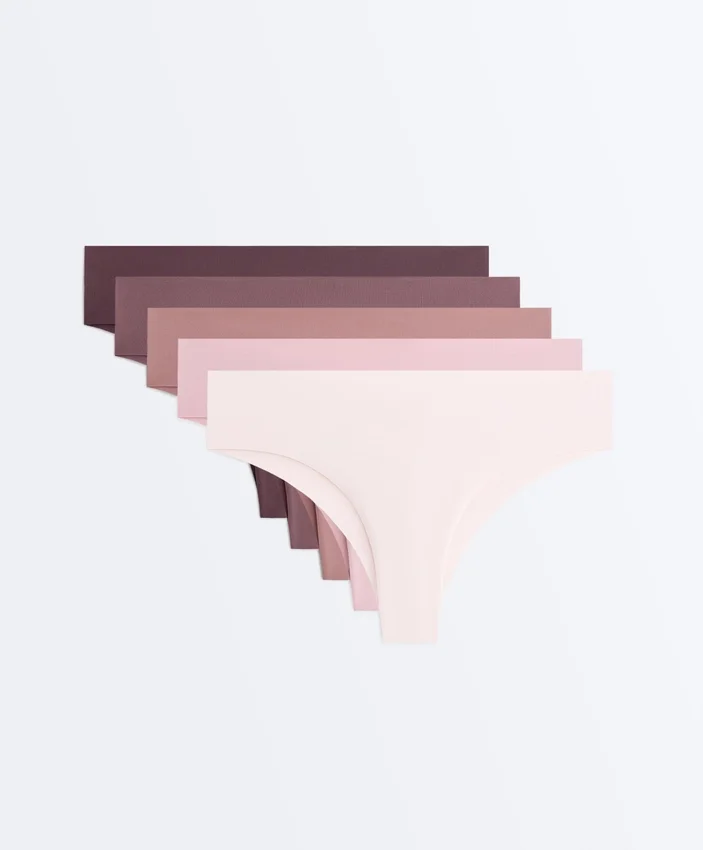 5 unsichtbare Brazilian-Slips aus Polyamidmischung 5 unsichtbare Brazilian-Slips aus Polyamidmischung