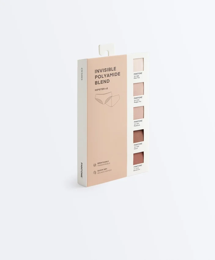 5 unsichtbare Hipster-Slips aus Polyamidmischung in Pantone™-Farben 5 unsichtbare Hipster-Slips aus Polyamidmischung in Pantone™-Farben