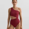 Asymmetrischer Trikinis aus Jacquard mit Mini-Karomuster Asymmetrischer Trikinis aus Jacquard mit Mini-Karomuster