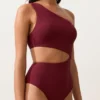 Asymmetrischer Trikinis aus Jacquard mit Mini-Karomuster Asymmetrischer Trikinis aus Jacquard mit Mini-Karomuster