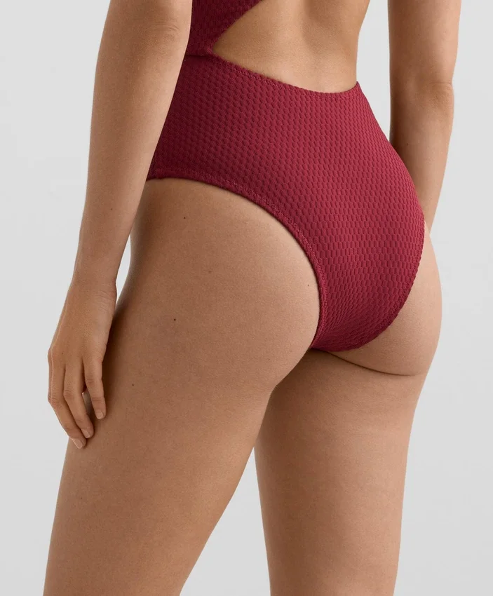 Asymmetrischer Trikinis aus Jacquard mit Mini-Karomuster Asymmetrischer Trikinis aus Jacquard mit Mini-Karomuster