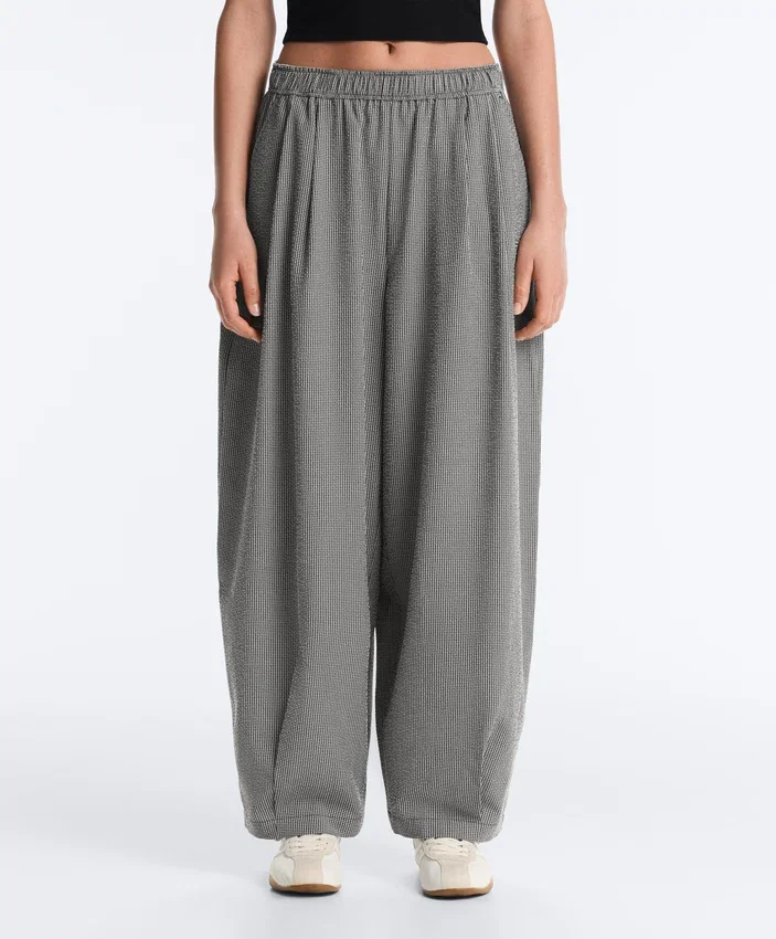 Ballonhose aus Lyocell-Mischgewebe mit Vichy-Karomuster Ballonhose aus Lyocell-Mischgewebe mit Vichy-Karomuster