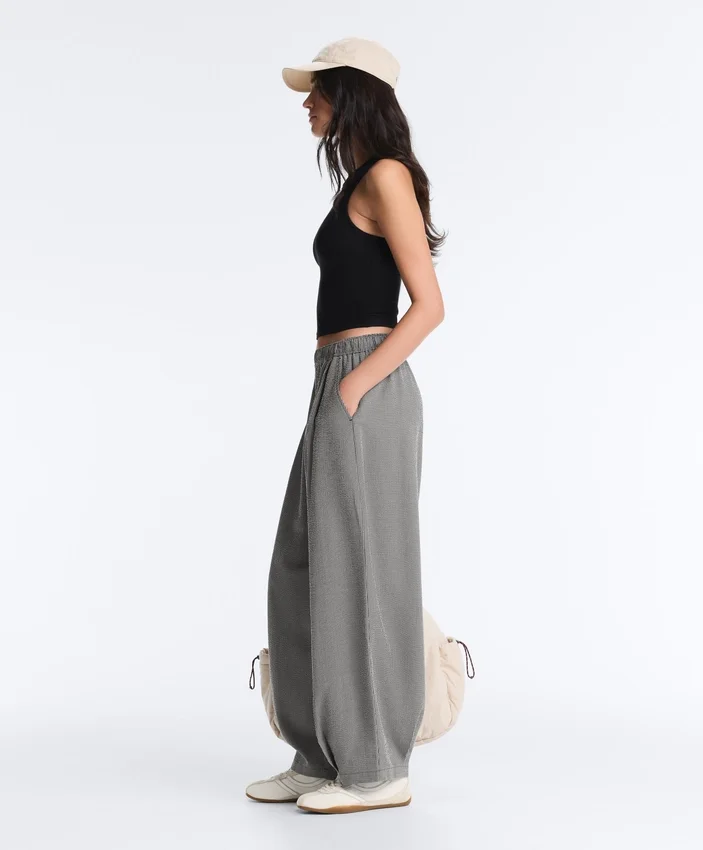 Ballonhose aus Lyocell-Mischgewebe mit Vichy-Karomuster Ballonhose aus Lyocell-Mischgewebe mit Vichy-Karomuster