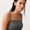 Bandeau-Badeanzug aus Gingham-Smokstoff Bandeau-Badeanzug aus Gingham-Smokstoff