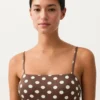 Bandeau-Badeanzug aus Piqué mit Polka-Dots Bandeau-Badeanzug aus Piqué mit Polka-Dots