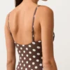 Bandeau-Badeanzug aus Piqué mit Polka-Dots Bandeau-Badeanzug aus Piqué mit Polka-Dots