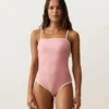 Bandeau-Badeanzug mit Kontrastbesatz Bandeau-Badeanzug mit Kontrastbesatz