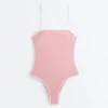 Bandeau-Badeanzug mit Kontrastbesatz Bandeau-Badeanzug mit Kontrastbesatz