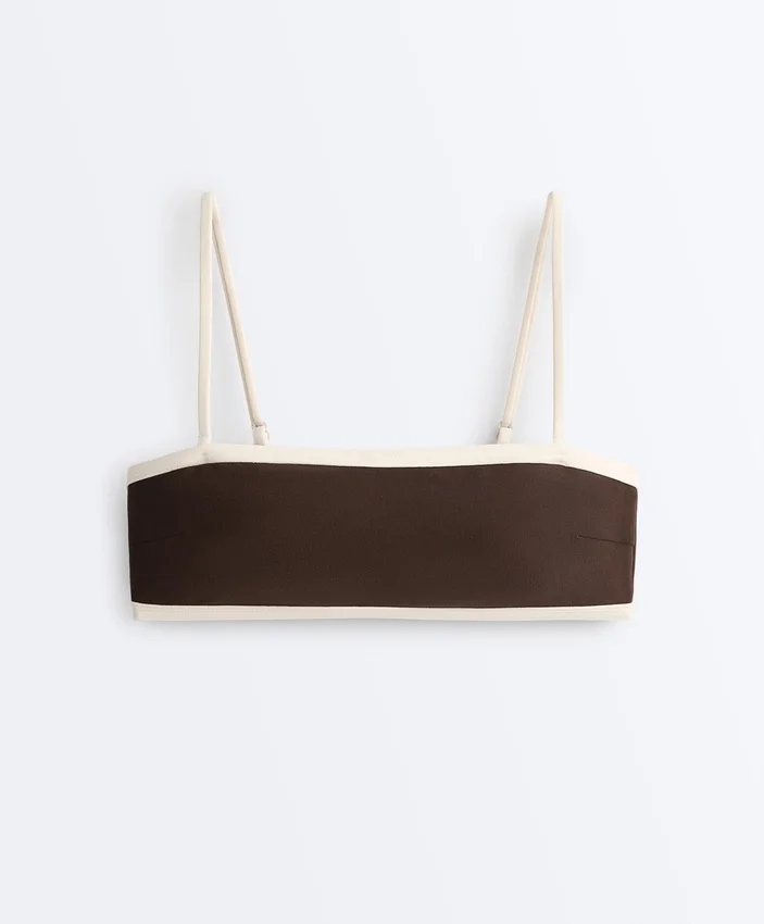 Bandeau-Bikini mit Kontrastbesatz Bandeau-Bikini mit Kontrastbesatz